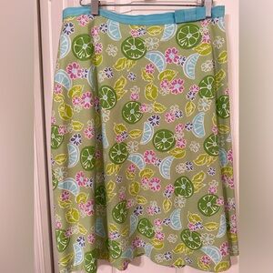 Lilly Pulitzer Vintage Guava Lime Twist Skirt Sz 10 Excellent Condition Citrus